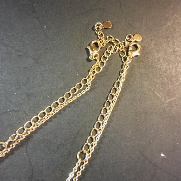 14k GP Levi double 2 necklace circle & Y - Picture 6 of 15